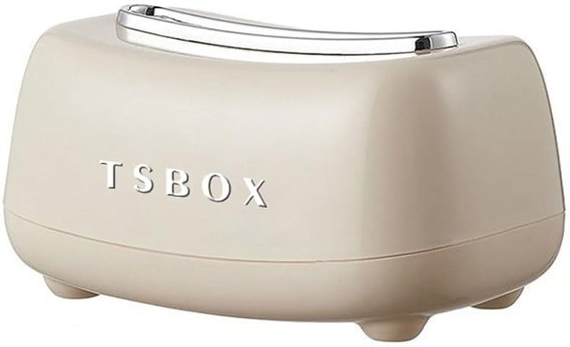 صندوق مناديل مكتبي حديث بلون البيج مع غطاء قابل للإزالة وحامل مضاد للغبار لتزيين المنزل والمكتب